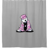 KiniArt Pink Camo Westies Shower Curtain Douchegordijn (Voorkant)