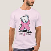 KiniArt Pink Ribbon Westie Team T-Shirt (Voorkant)