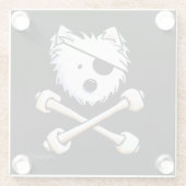 KiniArt Pirate Westie Crossbones Onderzetter (Achterkant)
