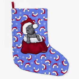 KiniArt Pit Bull met Kerstmis stoppen Grote Kerstsok