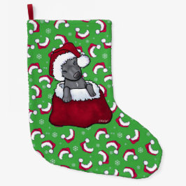 KiniArt Pit Bull met Kerstmis stoppen Grote Kerstsok