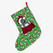 KiniArt Pit Bull met Kerstmis stoppen Grote Kerstsok (Achterkant (Hangend))