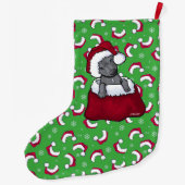 KiniArt Pit Bull met Kerstmis stoppen Grote Kerstsok (Achterkant)