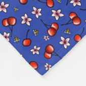 KiniArt Pitbull Puppy Cherries Fleece Blanket Deken (Hoek)