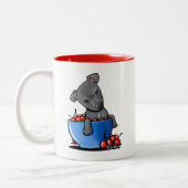 KiniArt Pitbull Puppy Two-Tone Coffee Mok (Links)