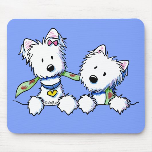 KiniArt Pocket Westie Boy en Girl Muismat (Voorkant)