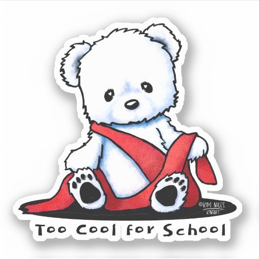 KiniArt Polar Beren welp Sticker (Voorkant)