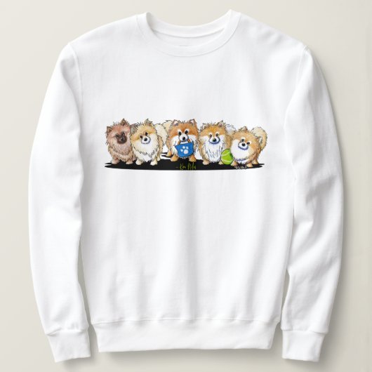 KiniArt POM Parade Pomeranian T-Shirt (Design voorkant)