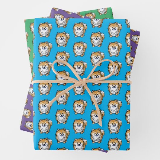 KiniArt Pom Wrapping Paper Flat Sheet Set van 3 (In situ)