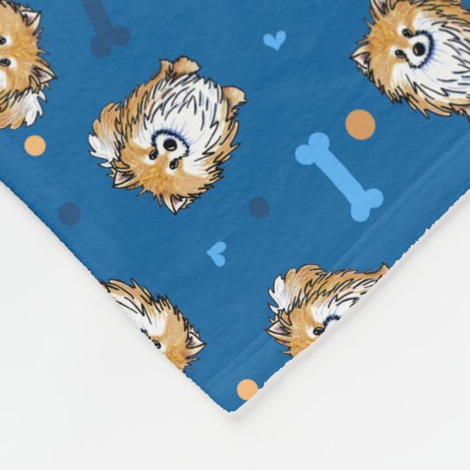 KiniArt Pomeranian Fleece Blanket (Hoek)