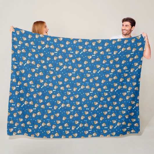 KiniArt Pomeranian Fleece Blanket Deken (In situ)