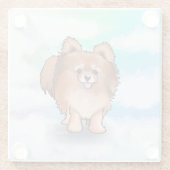 KiniArt Pomeranian Glazen Onderzetter (Achterkant)