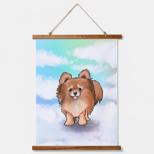 KiniArt Pomeranian Hangend Wandkleed (Voorkant)