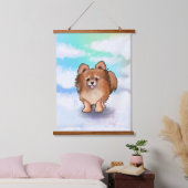 KiniArt Pomeranian Hangend Wandkleed (Slaapkamer)