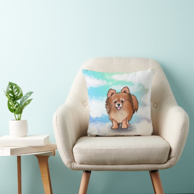 KiniArt Pomeranian Huggable Kussen (Stoel)