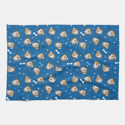 KiniArt Pomeranian Kitchen Towel Theedoek (Horizontaal)