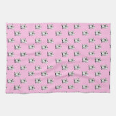 KiniArt Pomeranian Pink Theedoek (Horizontaal)