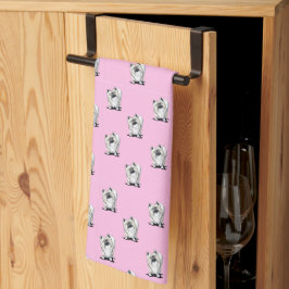 KiniArt Pomeranian Pink Theedoek