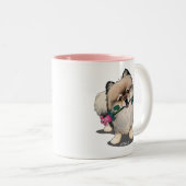 KiniArt Pomeranian Walter Portrait Tweekleurige Koffiemok (Voorkant rechts)