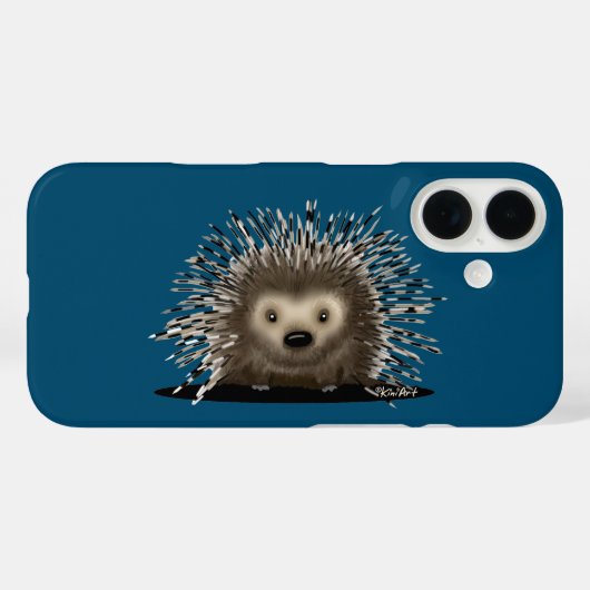 KiniArt Porcupine iPhone Case (Achterkant (horizontaal))