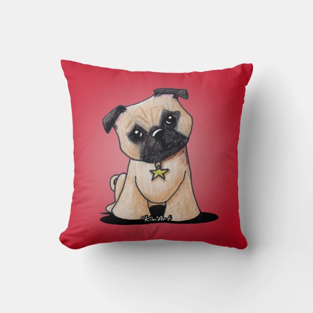 KiniArt Pug American MoJo Pillow Kussen (Voorkant)