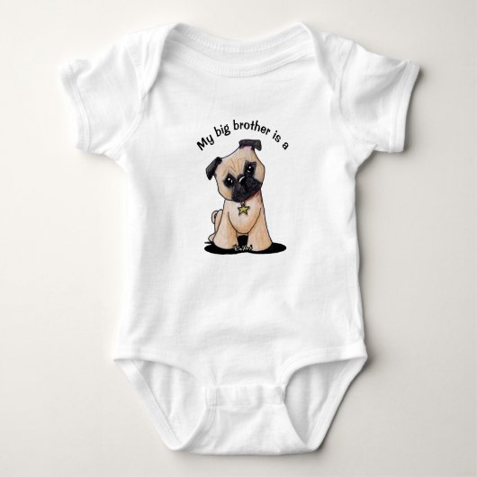 KiniArt Pug Little Brother Romper (Voorkant)