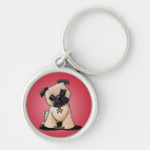 KiniArt Pug Sleutelhanger (Voorkant)