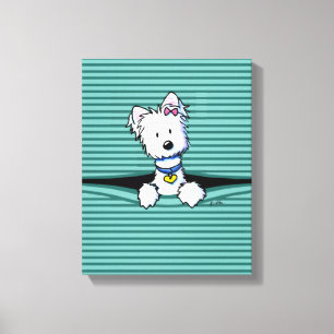 KiniArt Raambekleding Westie Canvas Afdruk