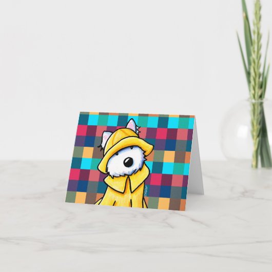 KiniArt Raincoat Westie Bedankkaart (Voorkant)