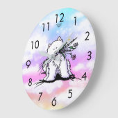 KiniArt Regenboogbrug Samoyed Grote Klok (Hoek)