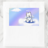 KiniArt Regenboogbrug Westie Rechthoekige Sticker (Tas)
