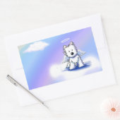KiniArt Regenboogbrug Westie Rechthoekige Sticker (Envelop)