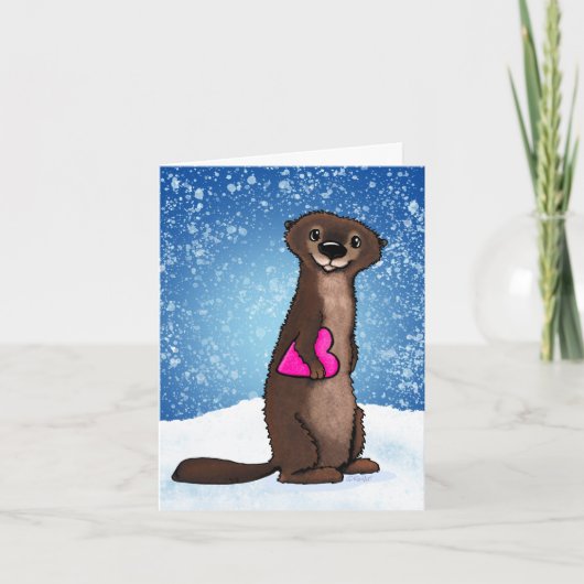KiniArt River Otter - Nieuwe jaren Dank je wel Bedankkaart (Voorkant)