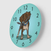 KiniArt Roan Brittany Dog Clock Grote Klok (Hoek)