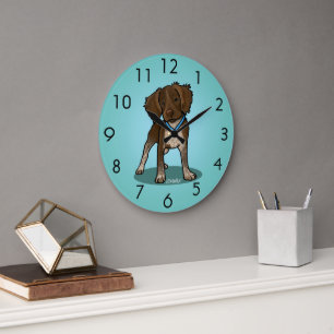 KiniArt Roan Brittany Dog Clock Grote Klok