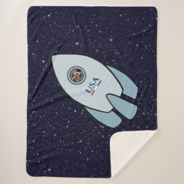 KiniArt Rocket Dog Border Terrier Sherpa Blanket Sherpa Deken