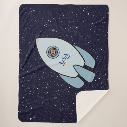 KiniArt Rocket Dog Border Terrier Sherpa Blanket Sherpa Deken (Voorkant)