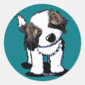 KiniArt Saint Bernard Ronde Sticker (Voorkant)