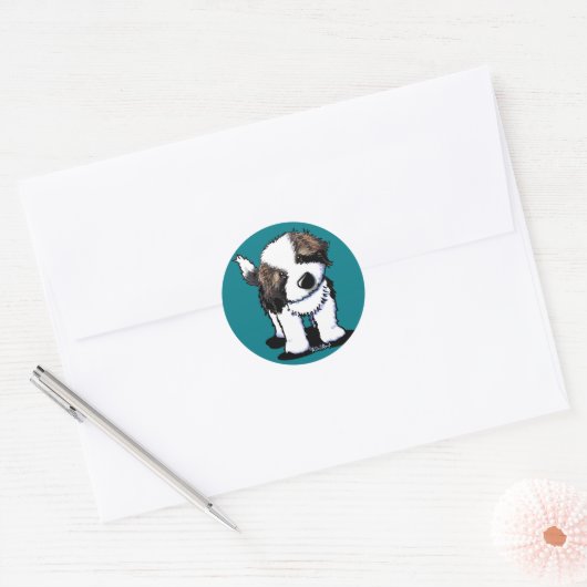 KiniArt Saint Bernard Ronde Sticker (Envelop)