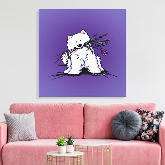 KiniArt Samoyed Charm Canvas Afdruk (Insitu (Woonkamer))