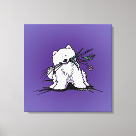 KiniArt Samoyed Charm Canvas Afdruk