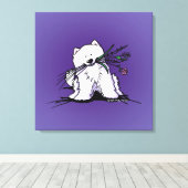 KiniArt Samoyed Charm Canvas Afdruk (Insitu (Houten vloer))