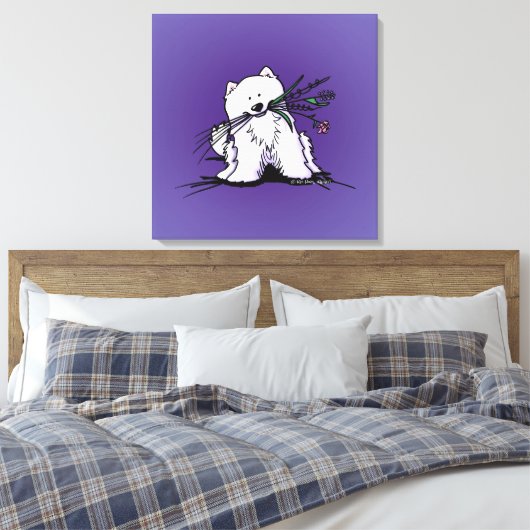 KiniArt Samoyed Charm Canvas Afdruk (Insitu (Slaapkamer))
