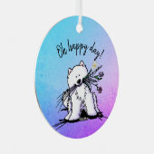 KiniArt Samoyed Classic Round Sticker Metalen Ornament (Voorkant Rechts)