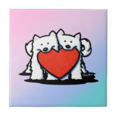 KiniArt Samoyed Heartfelt Duo Tegeltje (Voorkant)