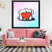 KiniArt Samoyed Love Canvas Afdruk (Insitu (Woonkamer))