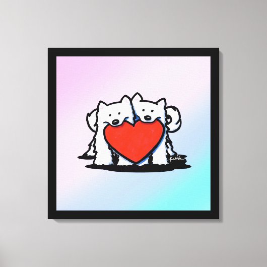 KiniArt Samoyed Love Canvas Afdruk (Voorkant)