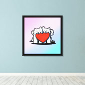 KiniArt Samoyed Love Canvas Afdruk (Insitu (Houten vloer))