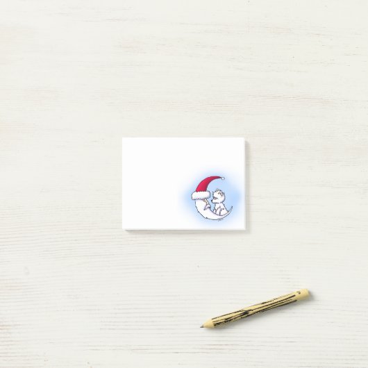 KiniArt Santa Moon Westie Kerstmis Post-it® Notes (Op bureau)