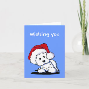 KiniArt Santa Westie Dog Christmas Cards Feestdagen Kaart